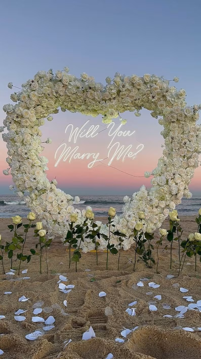 Will You Marry Me Neon Sign, Marry Me Backdrop Sign 2